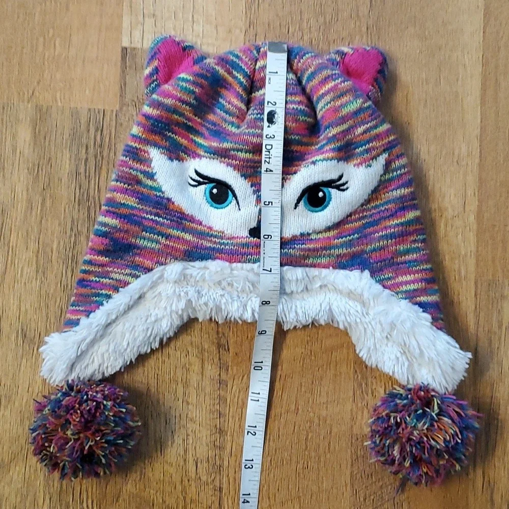 Rainbow Colored Kids Nepalese Fox or‎ Cat Hat